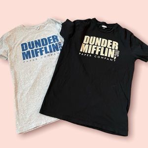 The Office Dunder Mifflin Paper Company Women's T-Shirt Size M Crewneck Blue